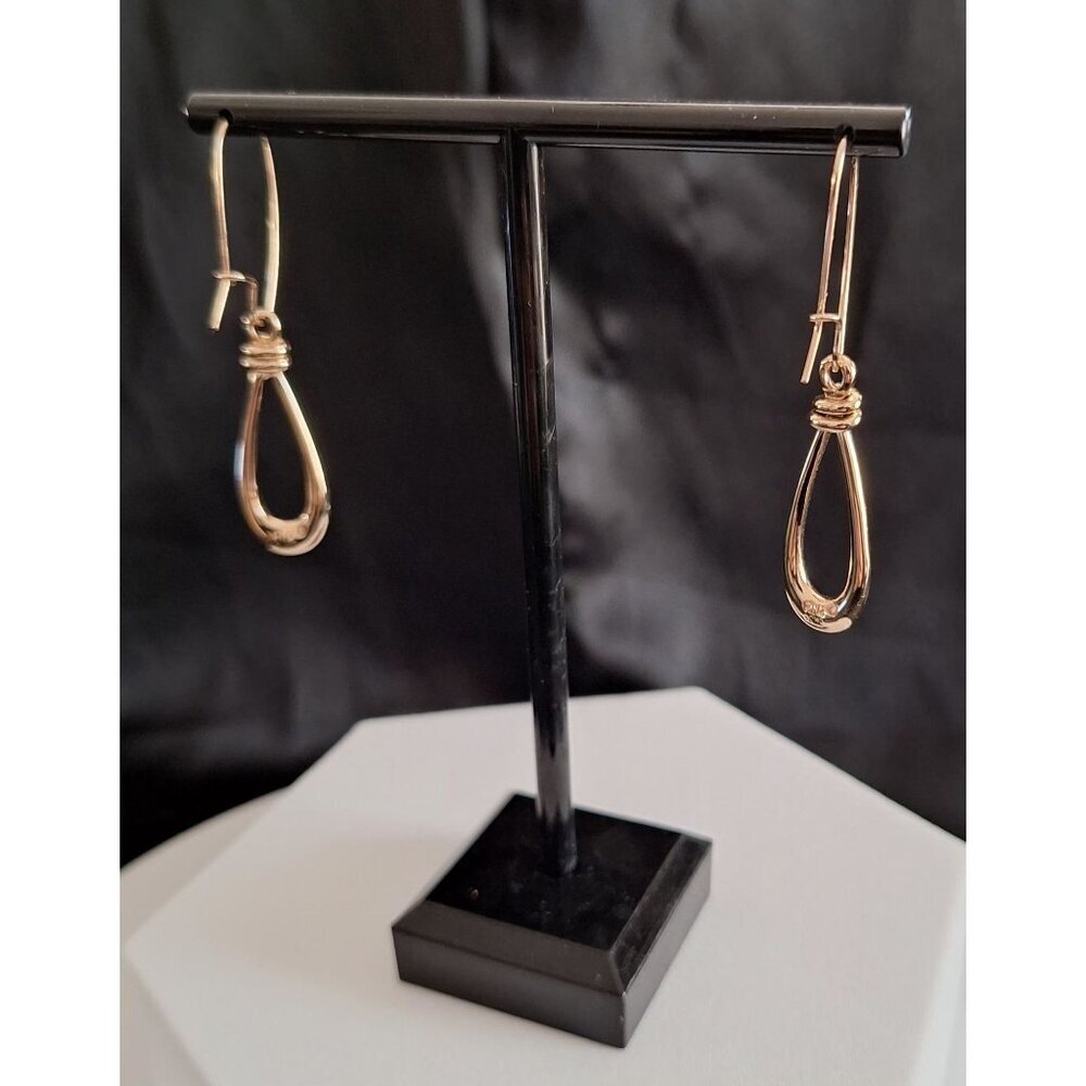 Robert Lee Morris Soho Gold-tone Teardrop Earrings – Sculptural Drop Design - Picture 5 of 8